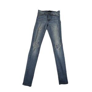 Flying Monkey Platinum Distressed Skinny Jeans  Size 25  Denim